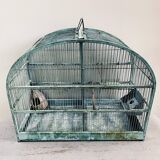 Water green patinated metal cage