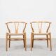 Midcentury pair of original Wishbone Chairs by Hans Wegner for Carl Hansen & Søn