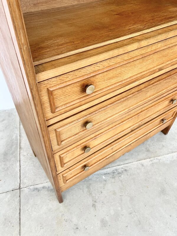 Bibliothèque commode chêne massif années 50