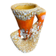 Vase ancien vallauris fat lava céramique écumes jaune & orange vintage