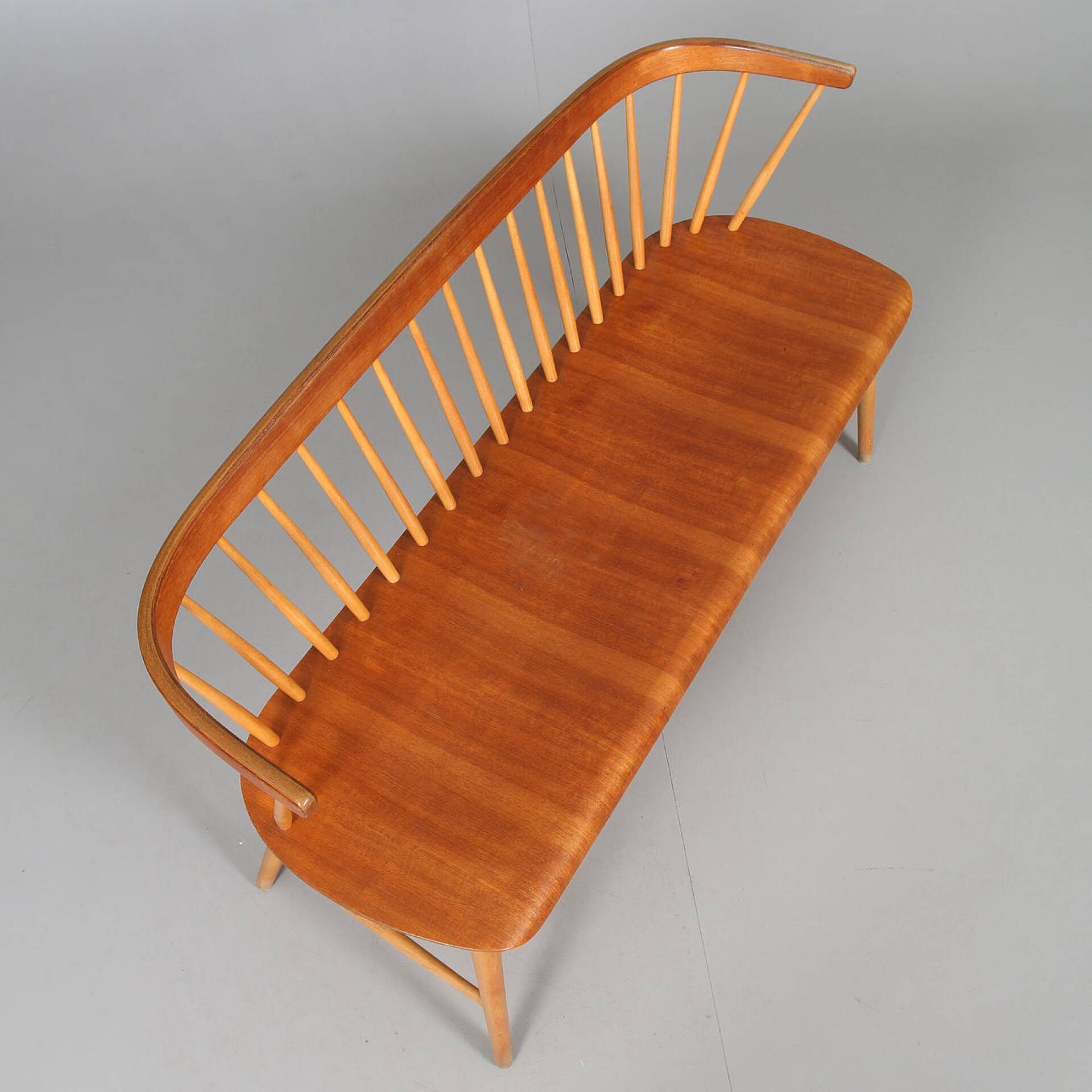 Sofa, teak, "fanett", the Wigell brothers, 1900s.