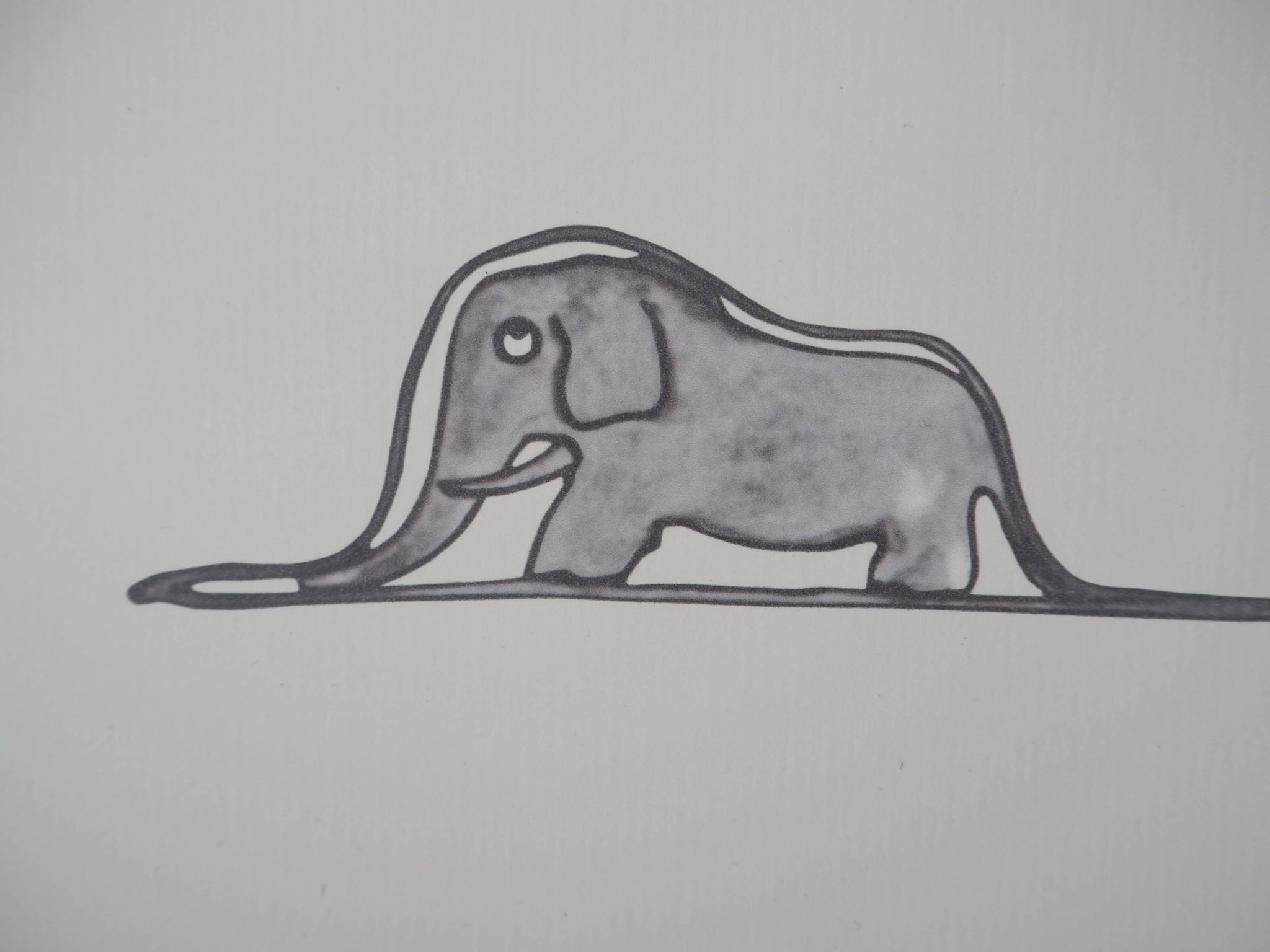 Lithograph by Antoine de Saint-Exupéry: the elephants of the prince, 2022