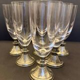 Set of 6 crystal champagne flutes