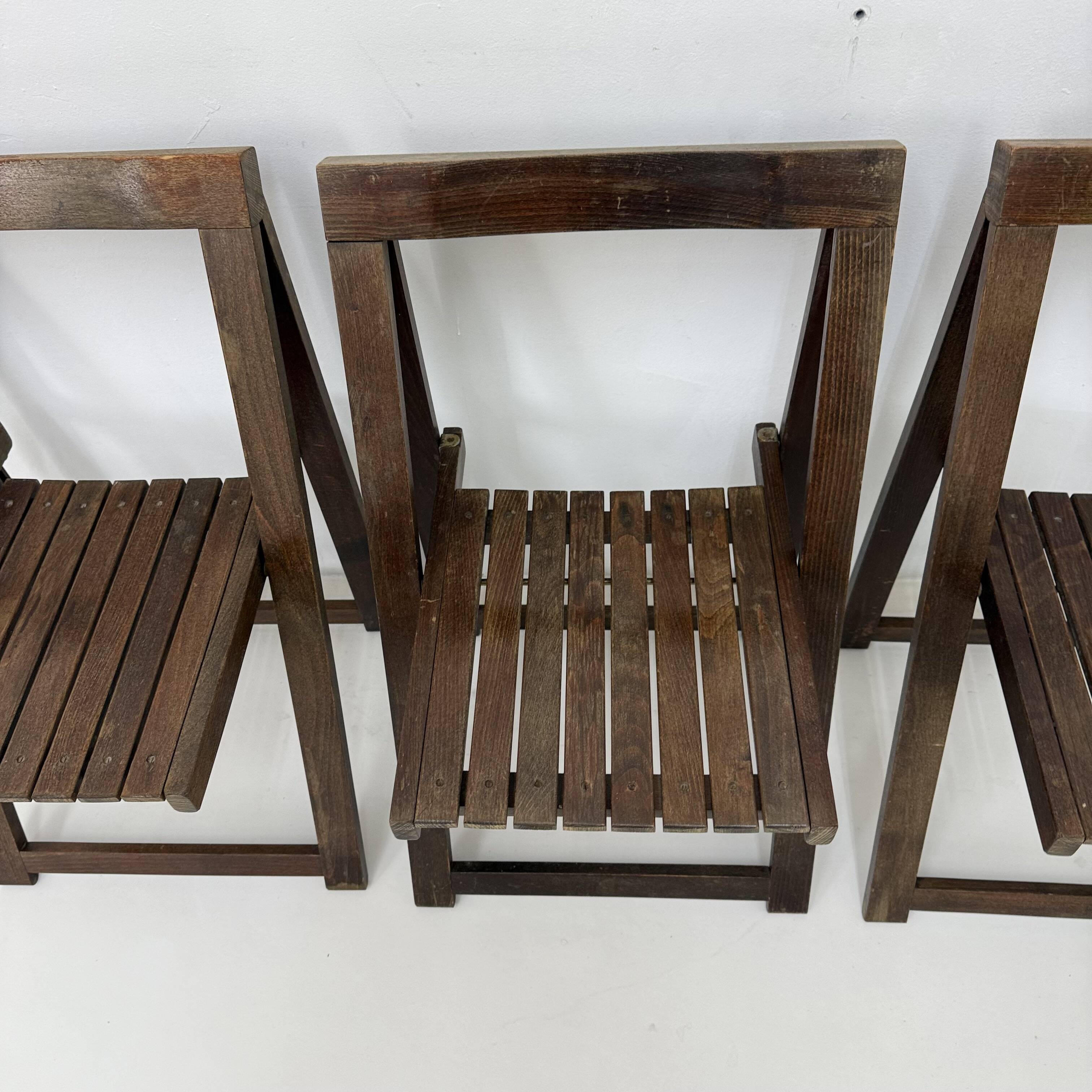 Set of 3  wooden folding chairs, 1960’s