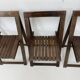 Set of 3  wooden folding chairs, 1960’s