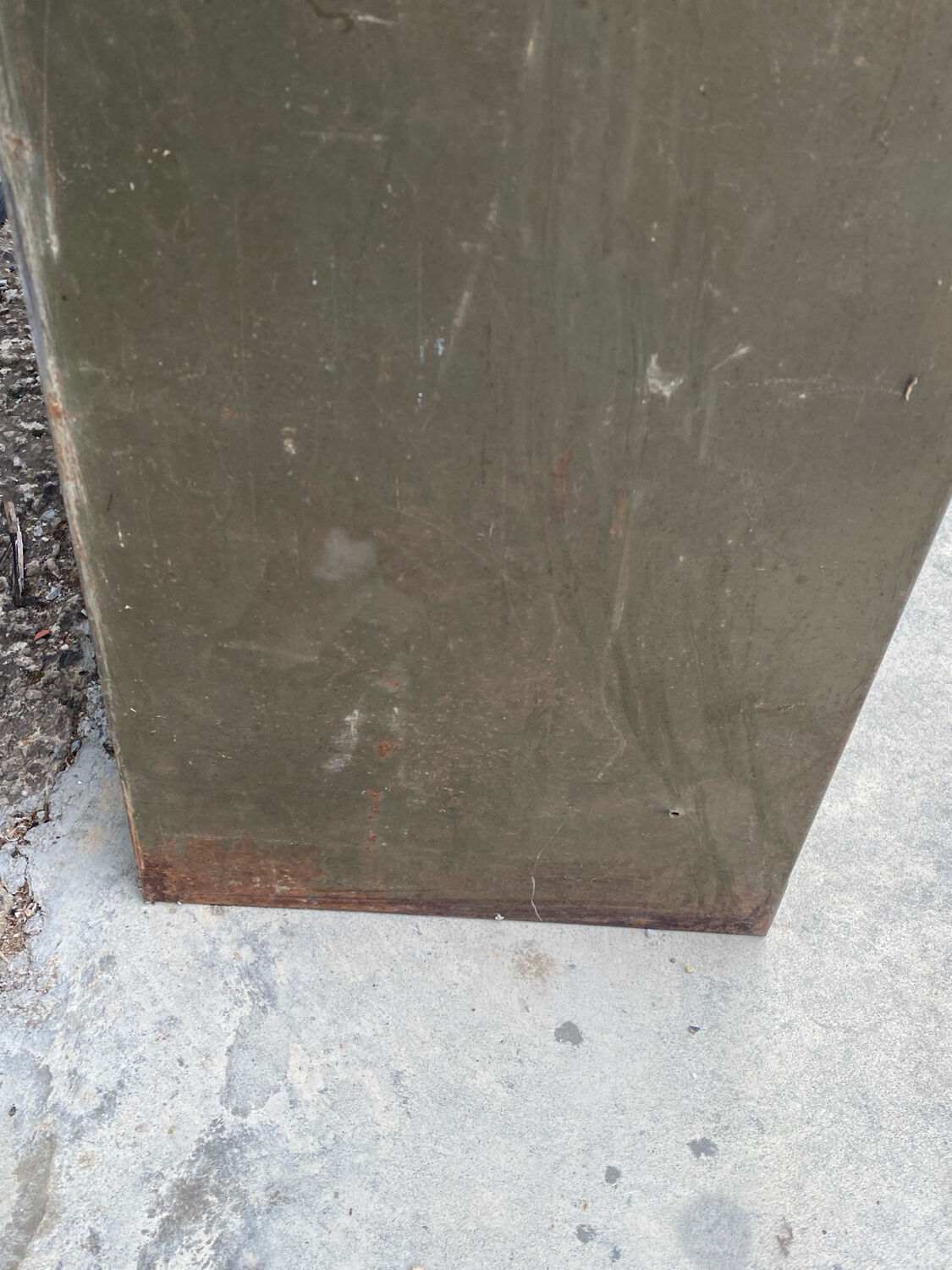 Military metal cabinet with hinged door