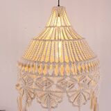 Macrame Pendant Light,Bohemian Hanging Lamp, Wicker Lamp,Light Fixture