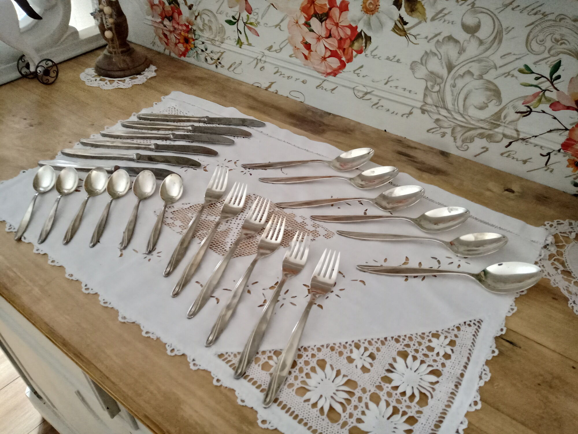 24-piece vintage silver-plated housewife 100 Bader Tafelbestecke Pforzheim