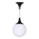 Mid-Century Chandelier in Chromed Steel and Opaline Glass, Czech, 1950s