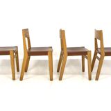 Set de 4 chaises en cuir, John Vedel-Rieper, Erhard Rasmussen, Danemark, 1960