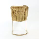 Chaises italiennes vintage en métal doré, Italie années 1970