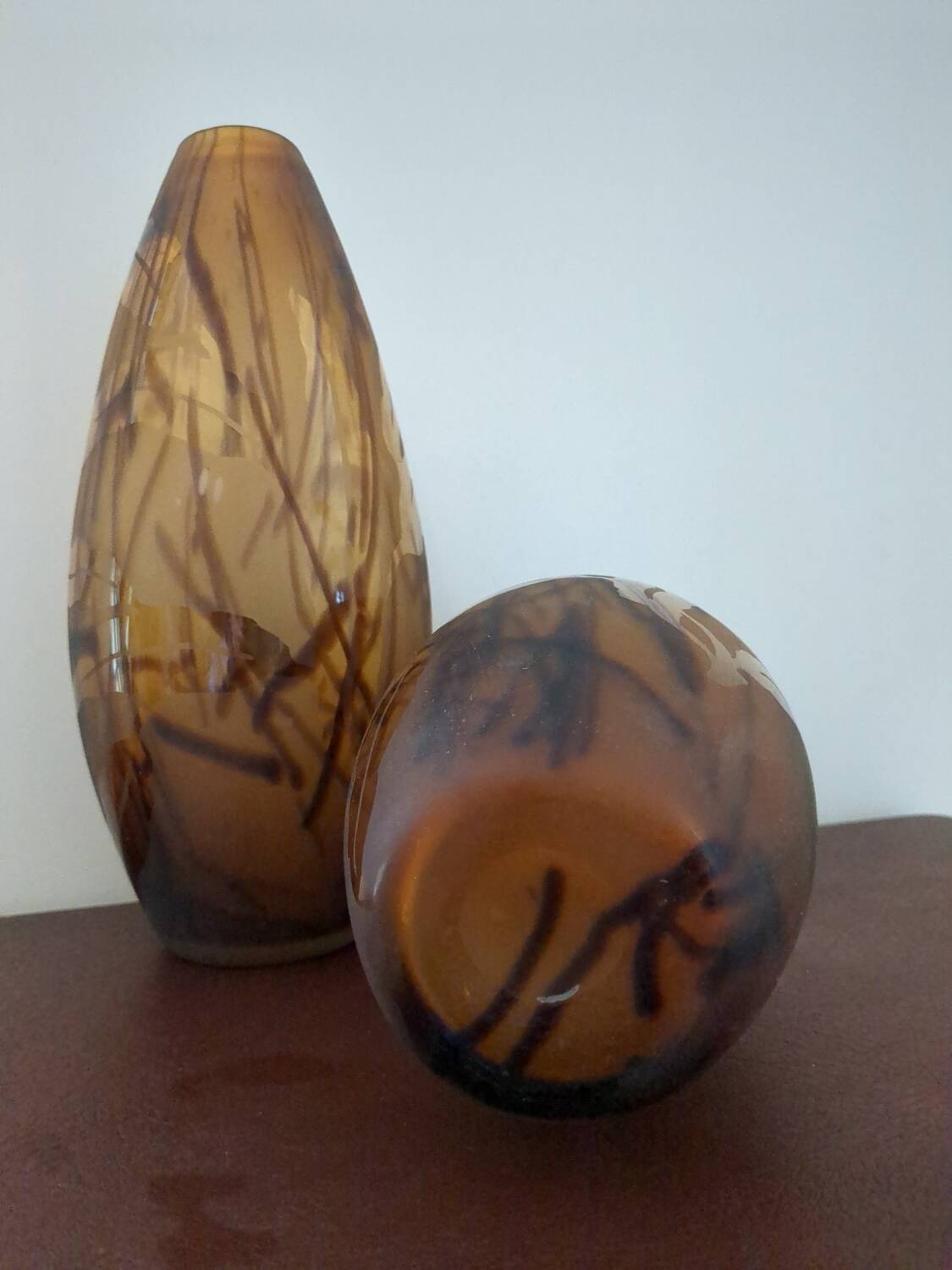 Duo art deco vases signed joma 1940s