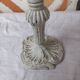 Candlestick holder patinated white gray