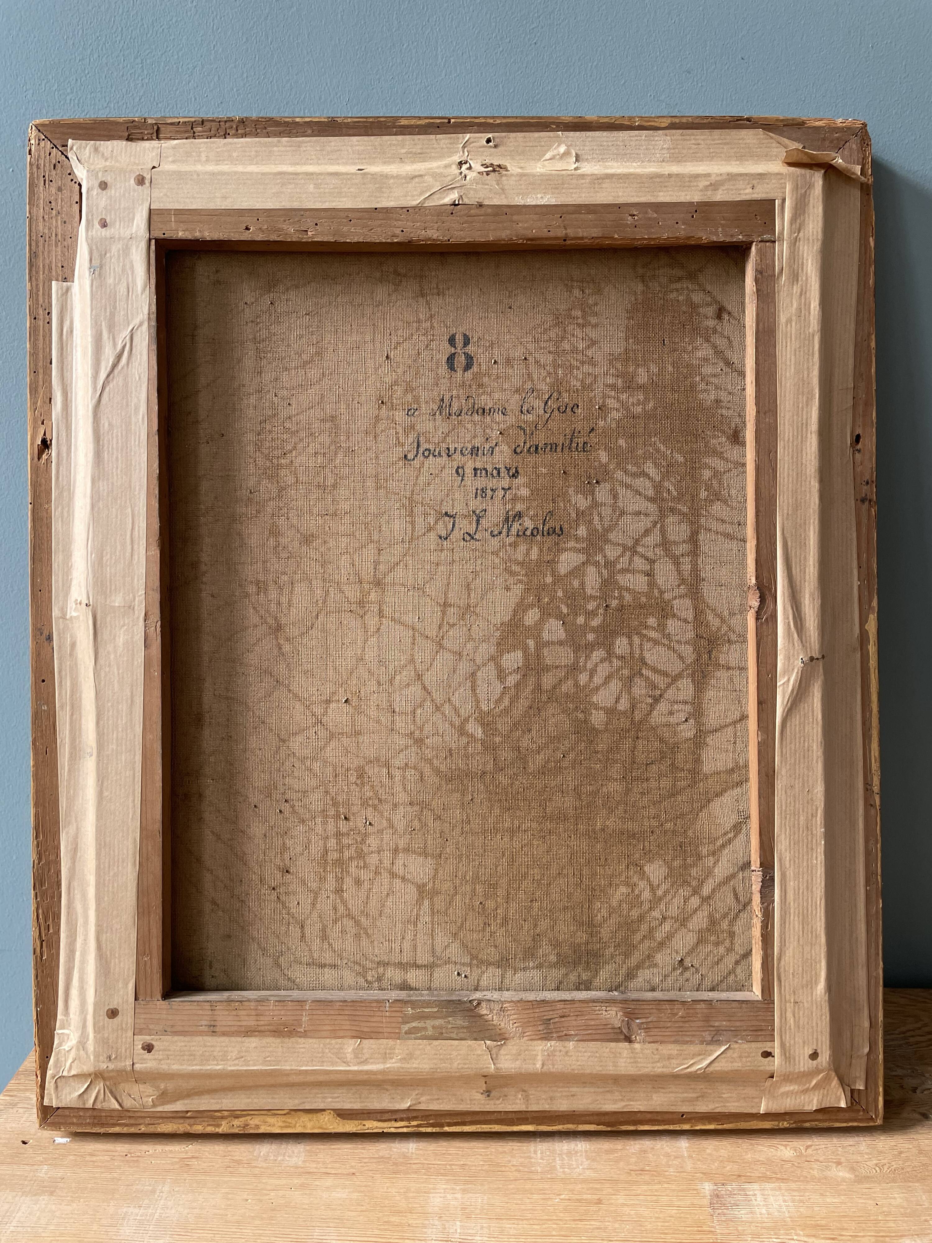 Nineteenth century portrait painting dated 1877