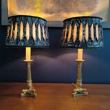 Pair of 19th century bronze candlesticks. Charles X period.
