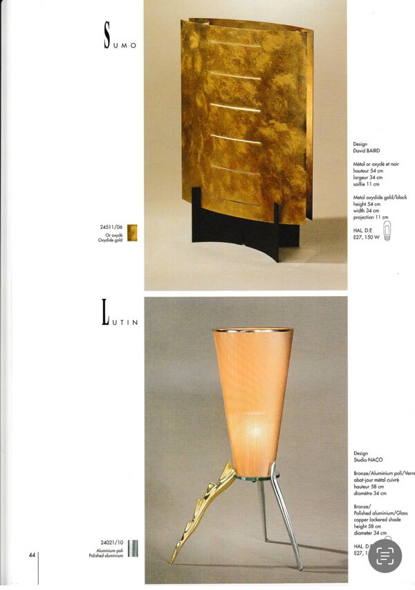 Lampe Sumo, David Baird, Lucien Gau 1980