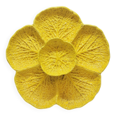 Display tray aperitif plate in slurry shape of vintage yellow cabbage