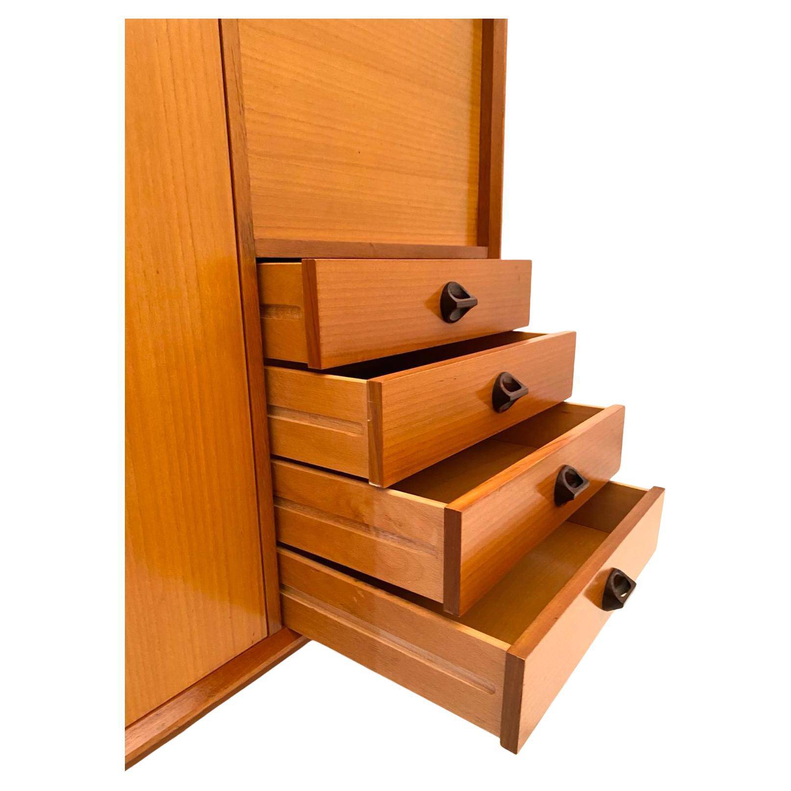 Midcentury Modern, Beech wood cabinet,  FARAM, Italy 1960 's