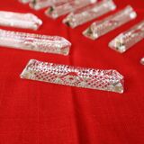 Set of 12 pyramid-shaped crystal knife holders Made in Hungary