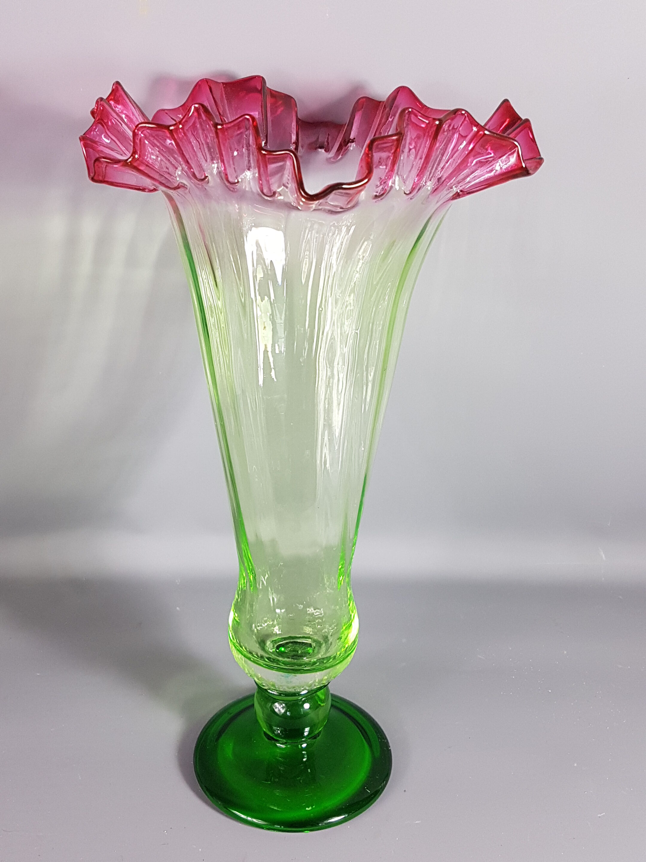 Old vase in Ouraline glass