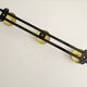 Black and yellow metal wall coat rack (3 hooks)
