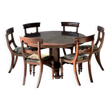 Ensemble tables et chaises de salle à manger 19ème siècle en acajou, angleterre, 1850s