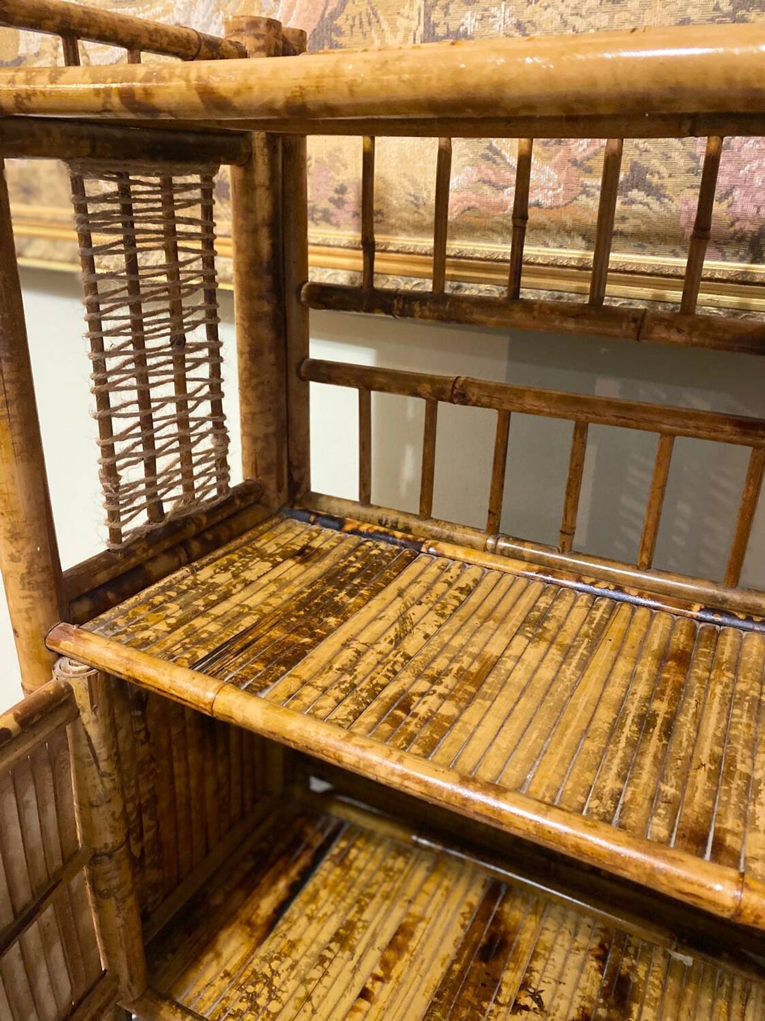 Vintage bamboo shelf