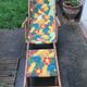 Former Chilean lounge chair deckchair wood and canvas 1930s/1940s