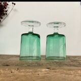 6 small emerald green LUMINARC glasses