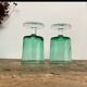 6 small emerald green LUMINARC glasses
