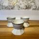 Diabolo egg cup in porcelain and silver
