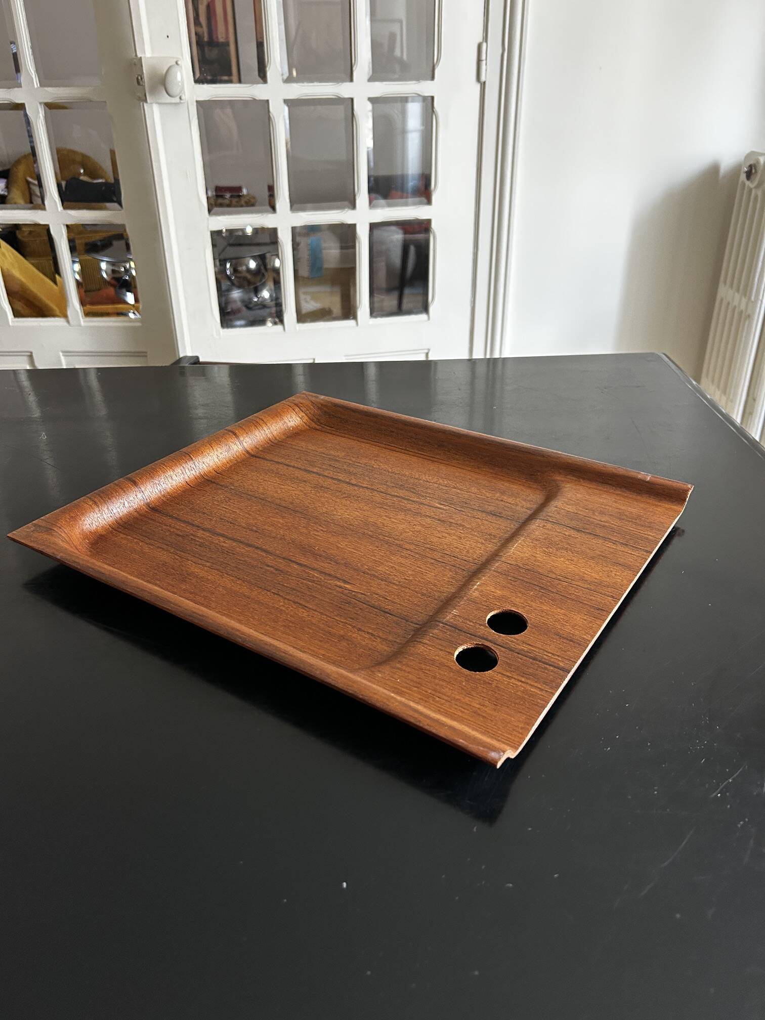 plateau en teck scandinave