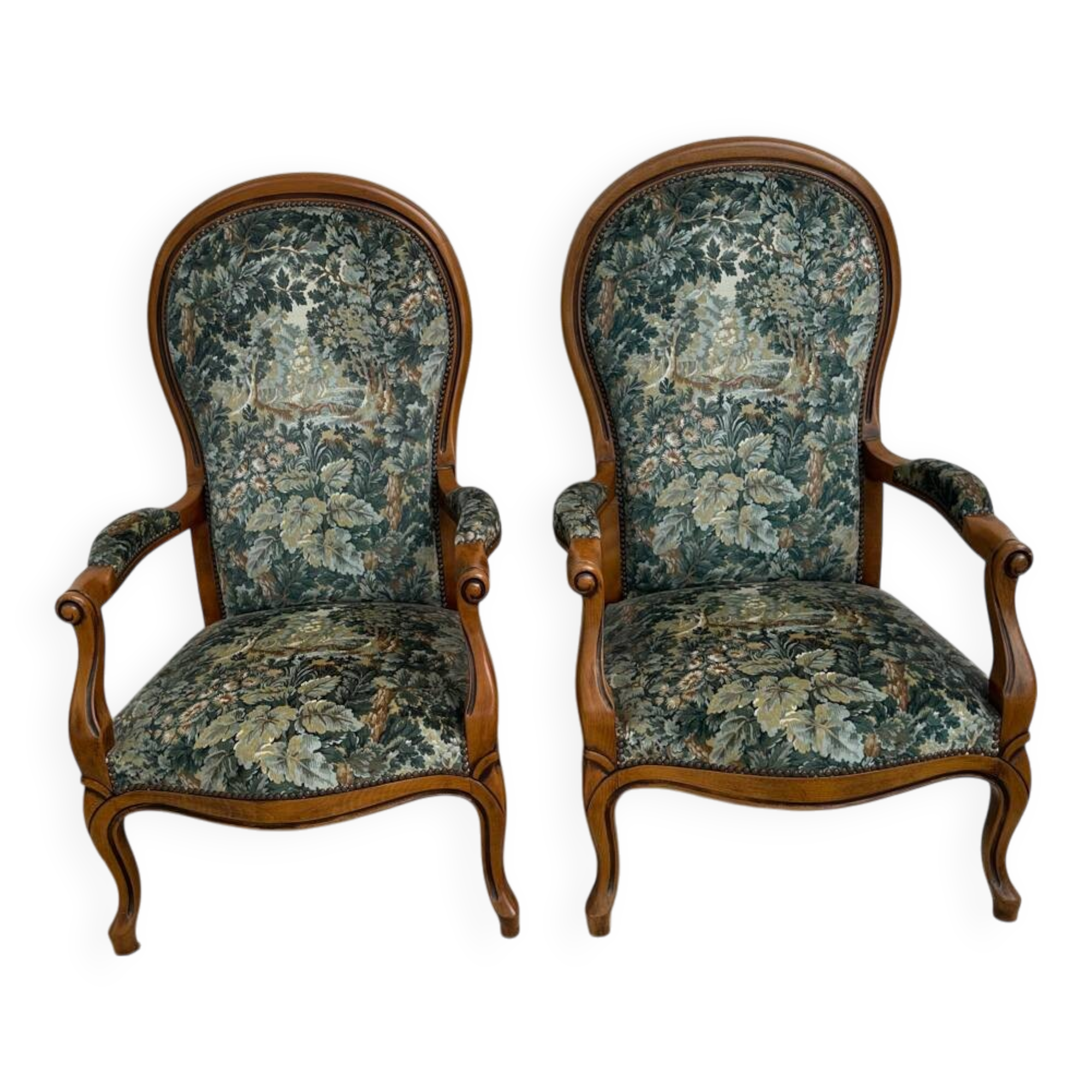 Lot of 2 Voltaire armchairs