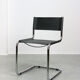 Vintage black leather bauhaus chair, italy