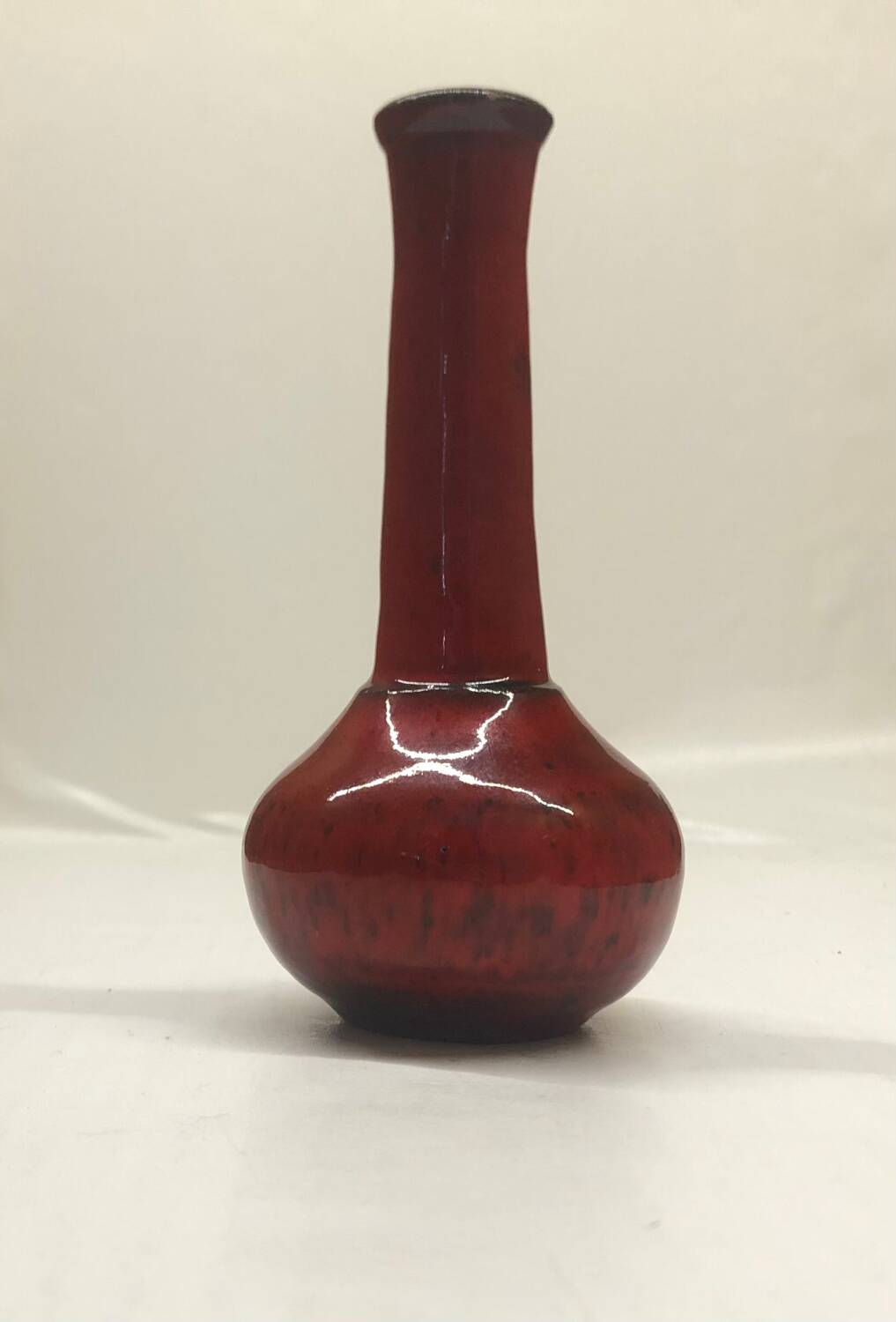 Red ceramic bud vase
