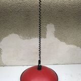 Old red metal suspension lamp from the 70s