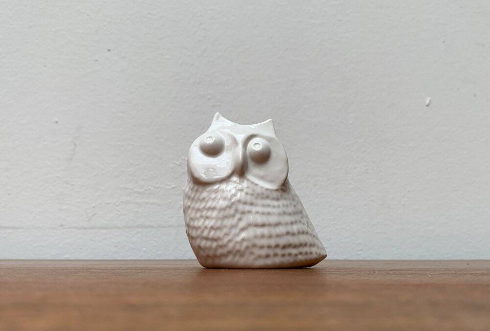Danish mid-century ceramic owl sculpture by Søholm, 1960s.