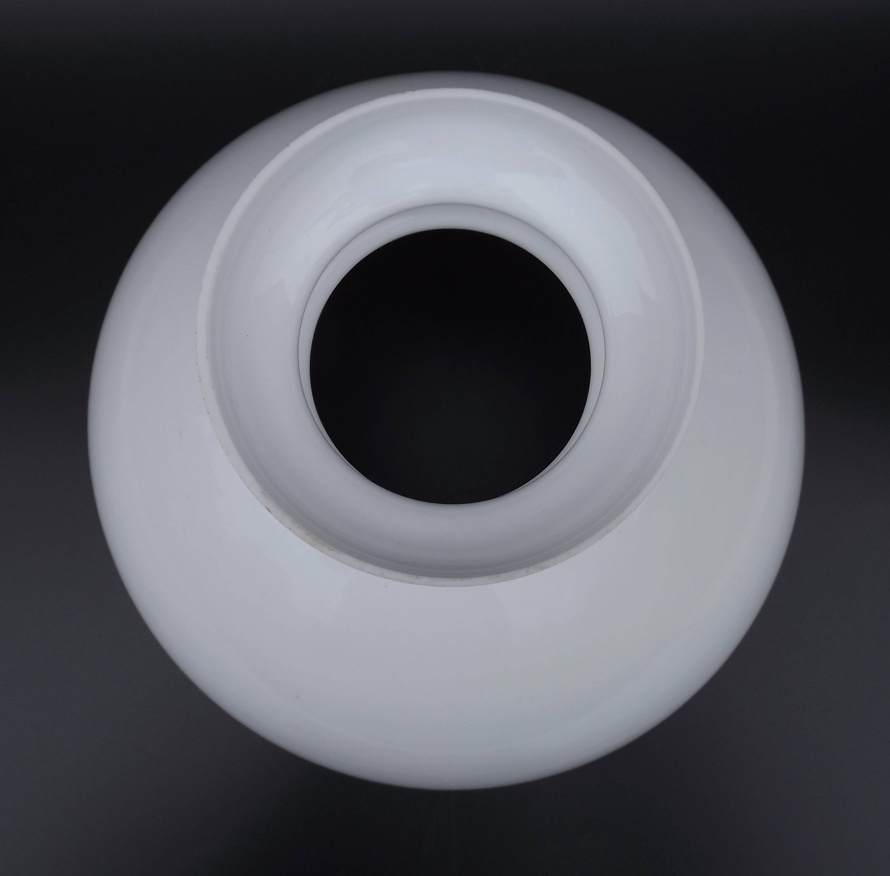 French Vintage White Opaque Glass Lantern Style Replacement Shade 0185