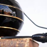 Black Sphere Table Lamp in the style of Jacques Adnet
