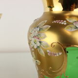 Bohemia glass vase, high enamel,gold,1950s, czechoslovakia