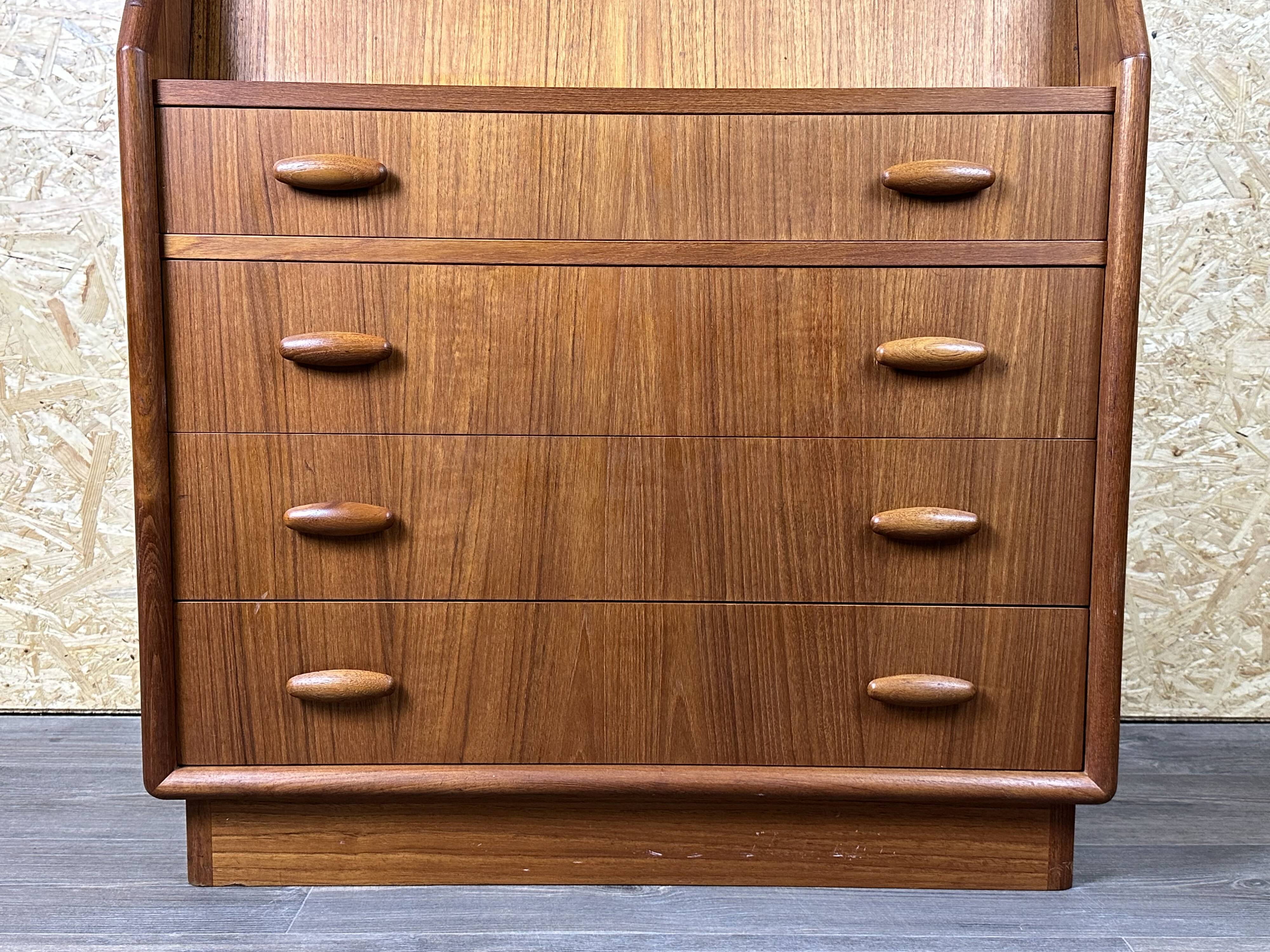 60s 70s teak secretary chest of drawers Danish Modern by Dyrlund Denmark