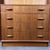 60s 70s teak secretary chest of drawers Danish Modern by Dyrlund Denmark