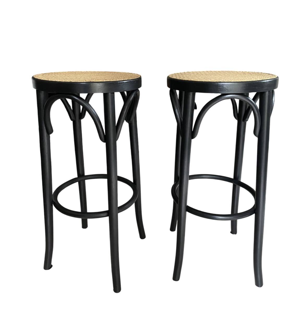 Vintage caned bar stools