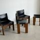 Chaises de salle à manger noires italiennes vintage et de collection par Afra et Tobia Scarpa