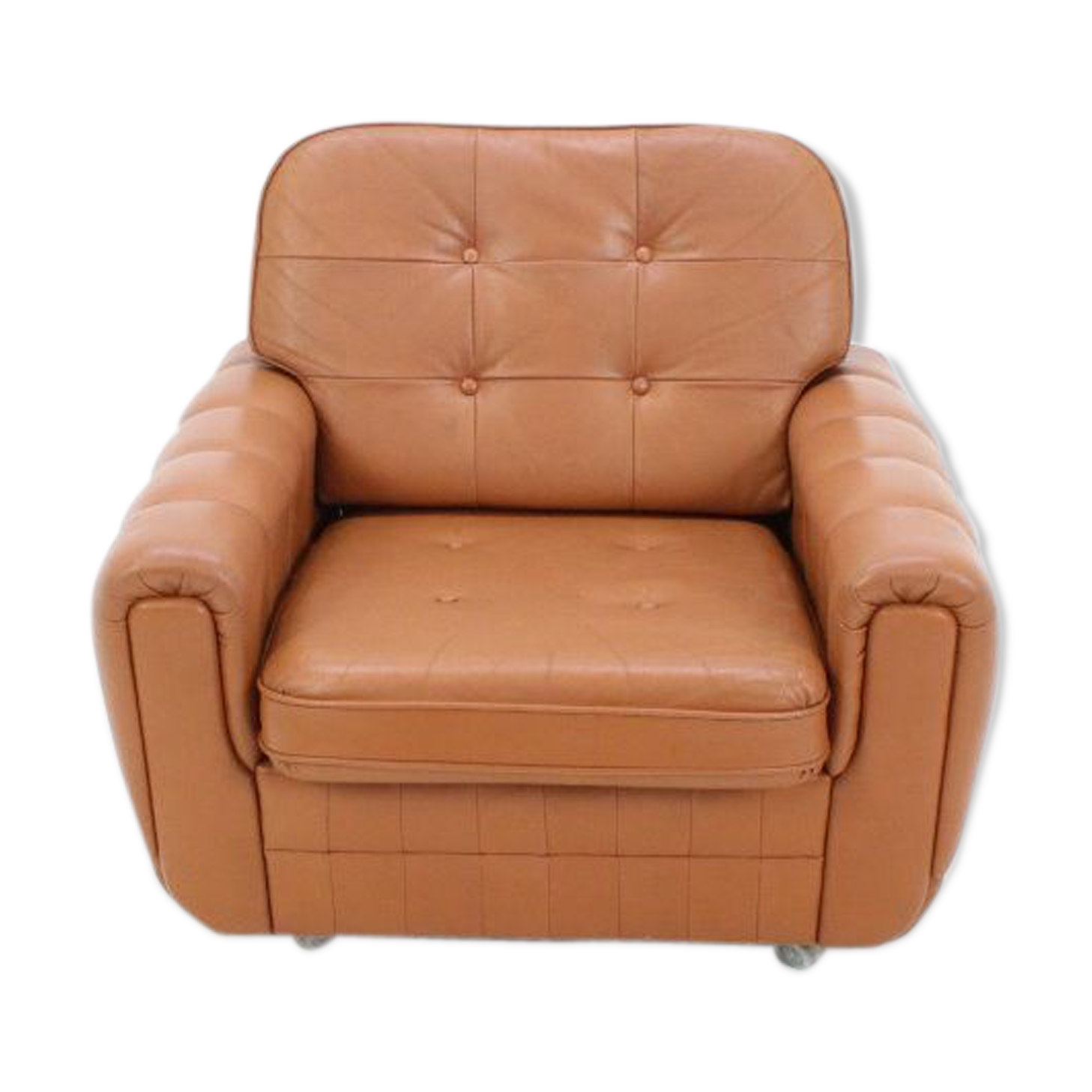 Clear Chair Brown vintage leather 1970 s