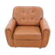 Fauteuil vintage marron clair en cuir 1970s