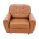 Fauteuil vintage marron clair en cuir 1970s