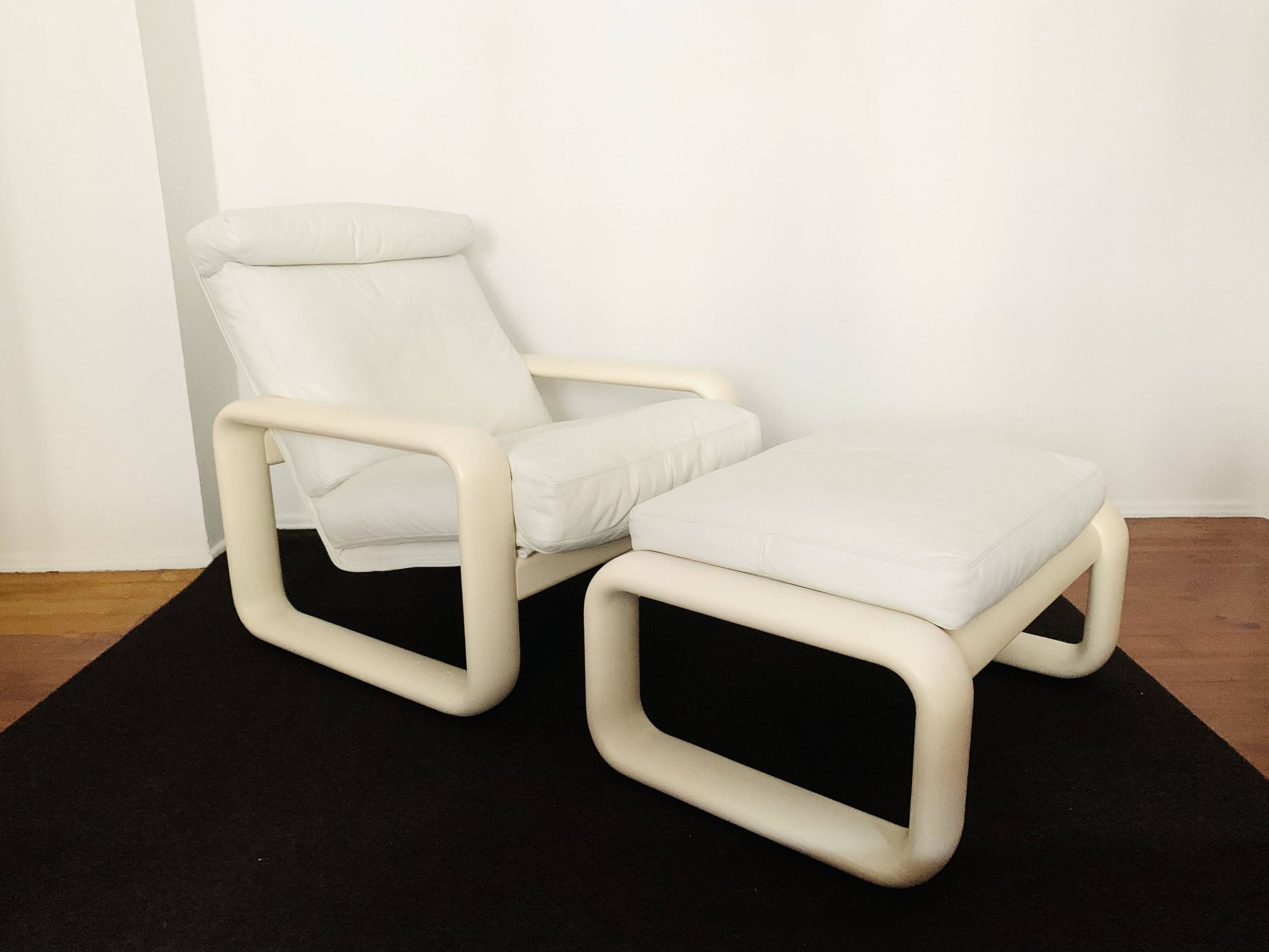 Hombre Leather Chair & Ottoman by Burkhard Vogtherr for Rosenthal
