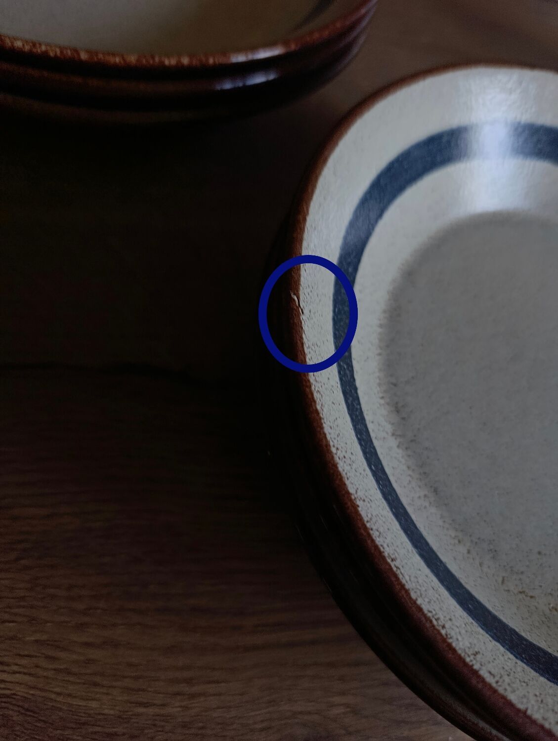 6 ceramic deep plates from the 1960s by MBFA Pornic, model Gobi.