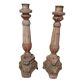 Pair of wooden candlesticks 43 cm - 18th century style